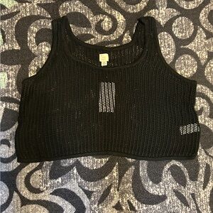 NWT A New Day Black Knit Crop Top - size xl